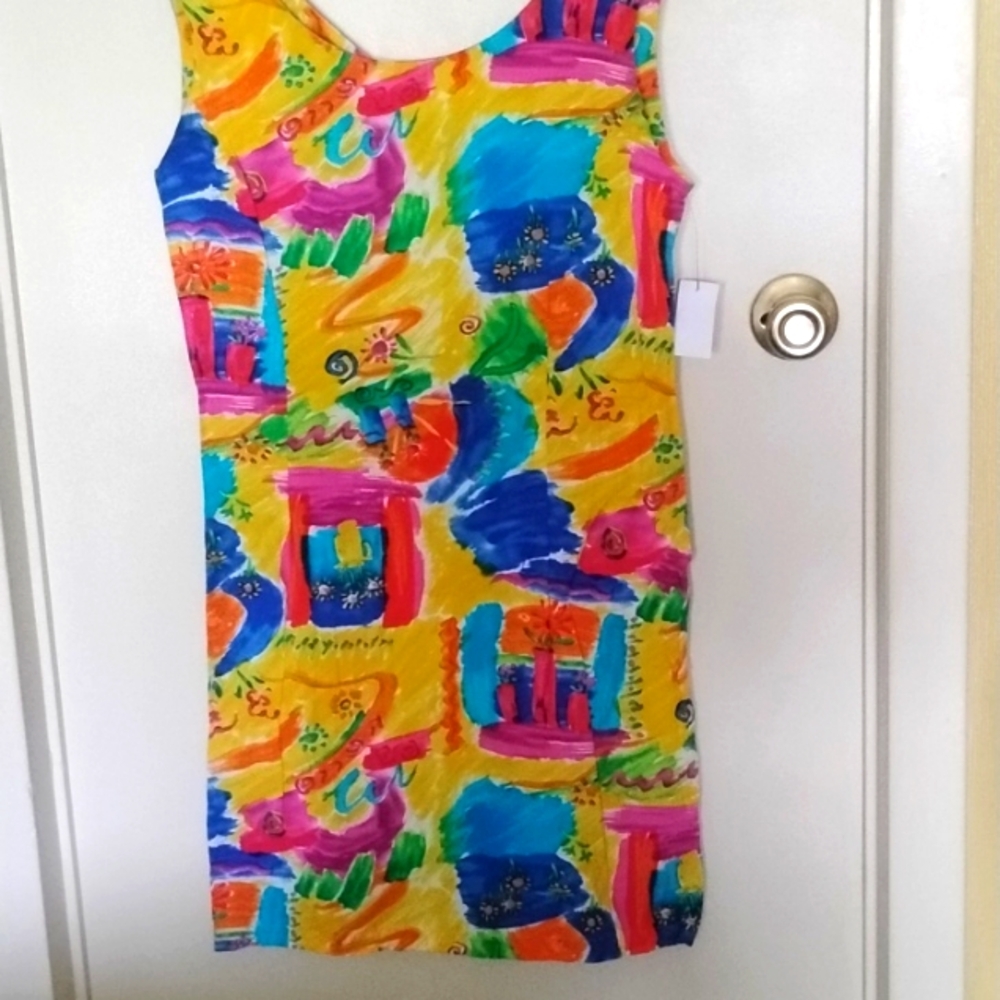 Sleeveless Multicolor Scoopneck Dress